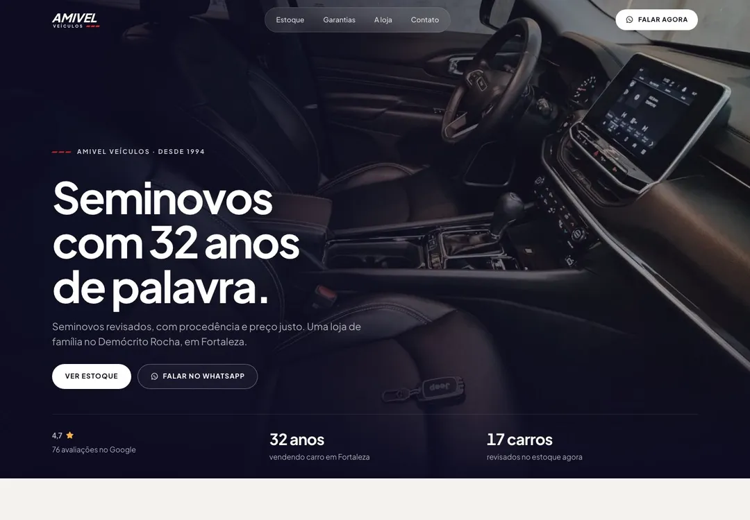 Prévia do layout Vitrine